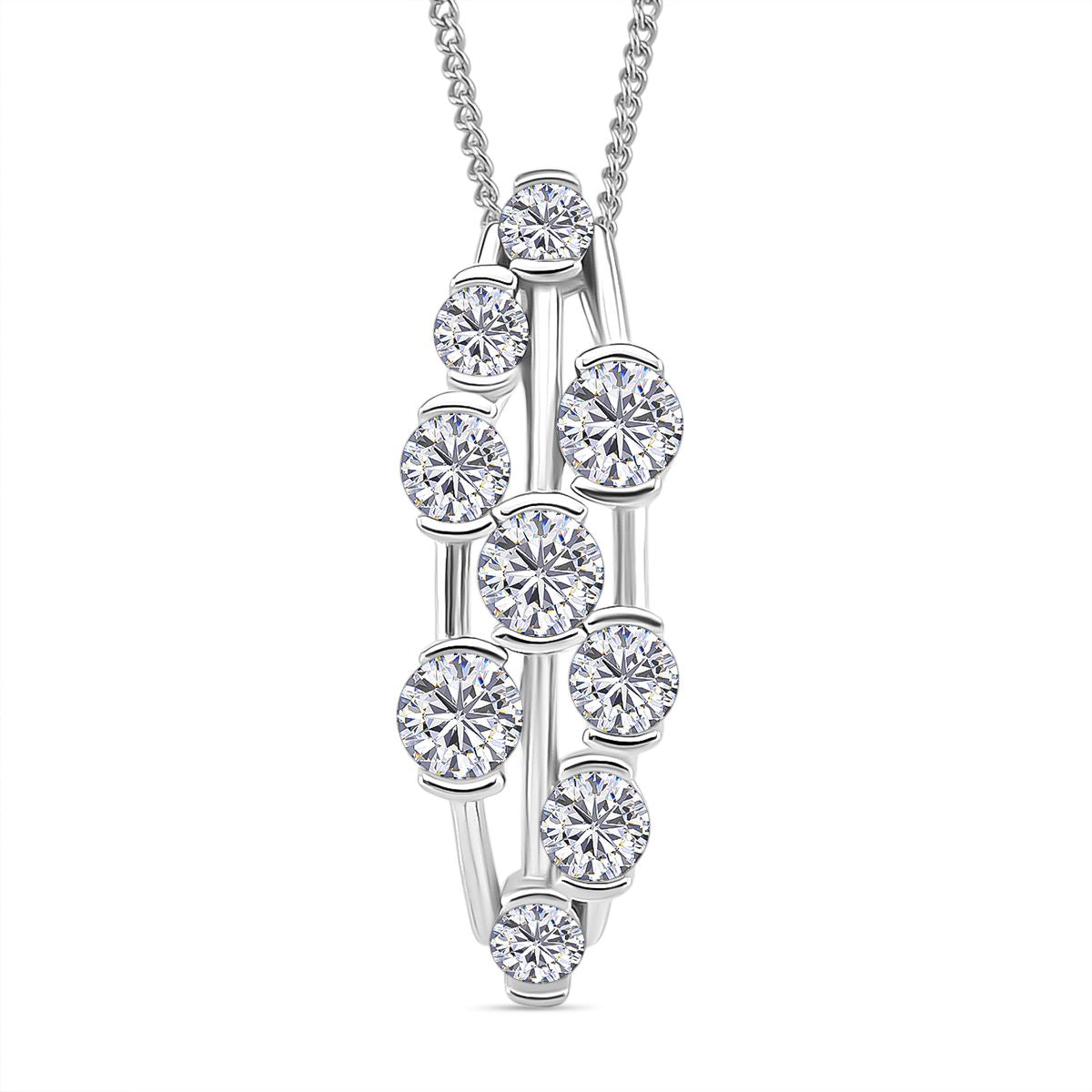 RADIANTA GRA zertifiziert Moissanit (D-VVS) Schmuckset ca. 45 cm 925 Silber rhodiniert ca. 1.45 ct