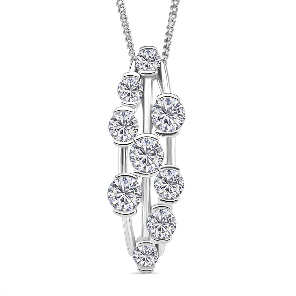 RADIANTA GRA zertifiziert Moissanit (D-VVS) Schmuckset ca. 45 cm 925 Silber rhodiniert ca. 1.45 ct
