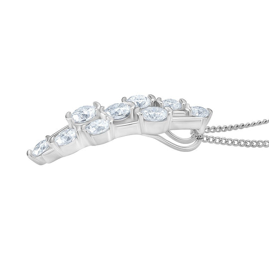 RADIANTA GRA zertifiziert Moissanit (D-VVS) Schmuckset ca. 45 cm 925 Silber rhodiniert ca. 1.45 ct