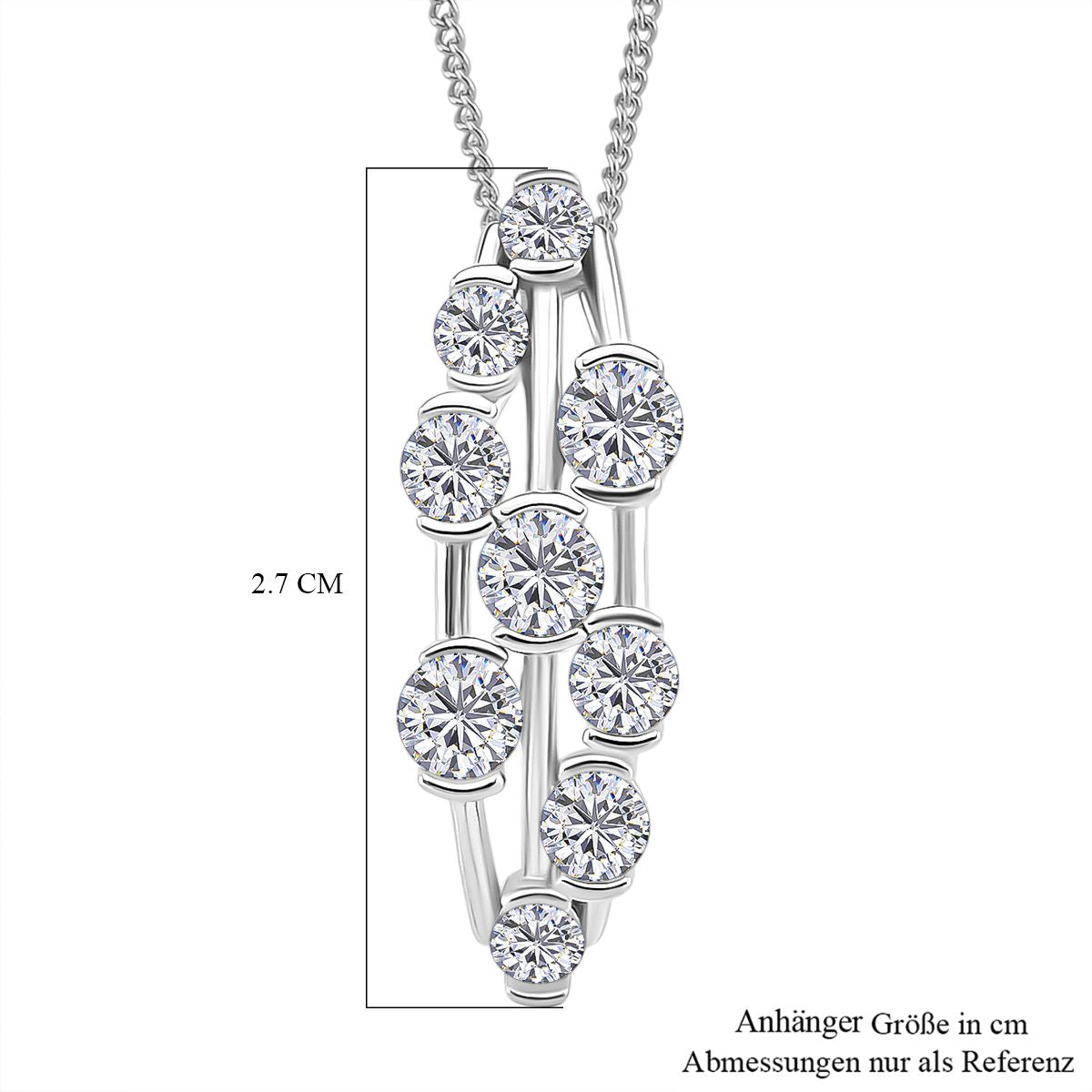 RADIANTA GRA zertifiziert Moissanit (D-VVS) Schmuckset ca. 45 cm 925 Silber rhodiniert ca. 1.45 ct