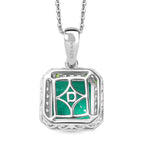 D'Joy AAA Smaragd-Quarz Triplette, Weißer Zirkon Schmuckset ca. 45 cm 925 Silber rhodiniert ca. 5.64 ct