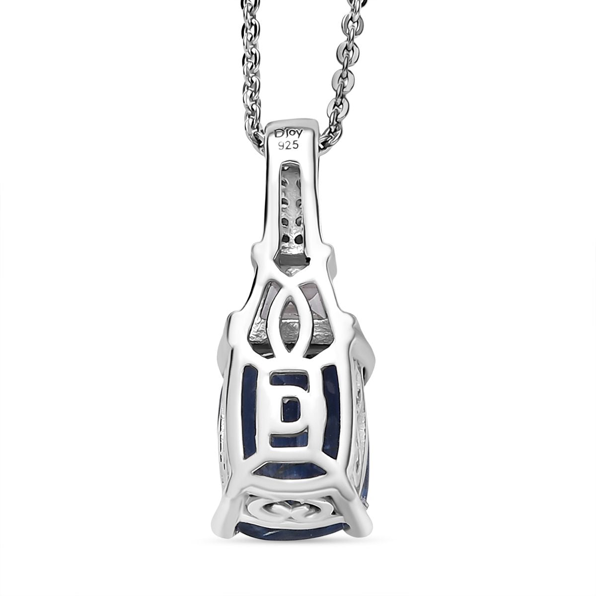 D'Joy AA Natürlicher Kaschmir-Kyanit, Weißer Zirkon Schmuckset ca. 50 cm 925 Silber rhodiniert ca. 3.17 ct