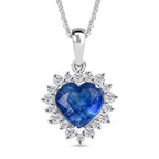 D'Joy AA Natürlicher Kaschmir-Kyanit, Moissanit Schmuckset ca. 50 cm 925 Silber rhodiniert ca. 5,04 ct.