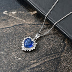 D'Joy AA Natürlicher Kaschmir-Kyanit, Moissanit Schmuckset ca. 50 cm 925 Silber rhodiniert ca. 5,04 ct.