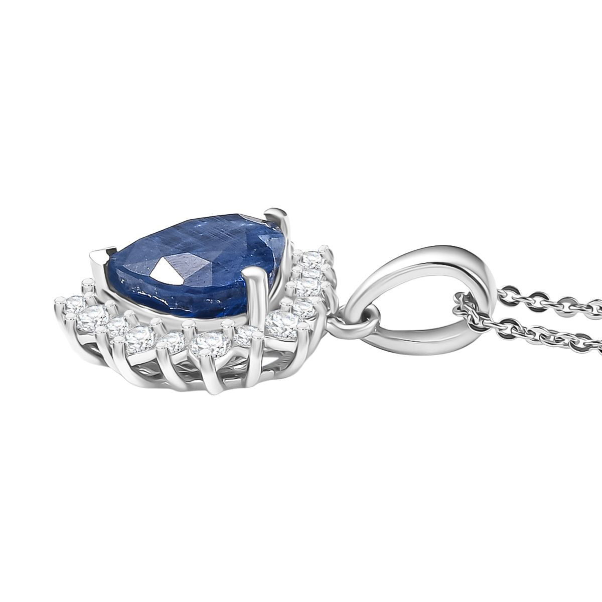 D'Joy AA Natürlicher Kaschmir-Kyanit, Moissanit Schmuckset ca. 50 cm 925 Silber rhodiniert ca. 5,04 ct.