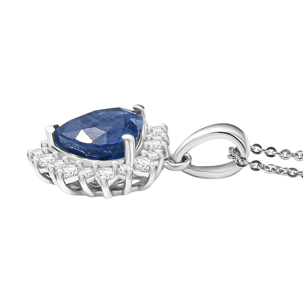D'Joy AA Natürlicher Kaschmir-Kyanit, Moissanit Schmuckset ca. 50 cm 925 Silber rhodiniert ca. 5,04 ct.