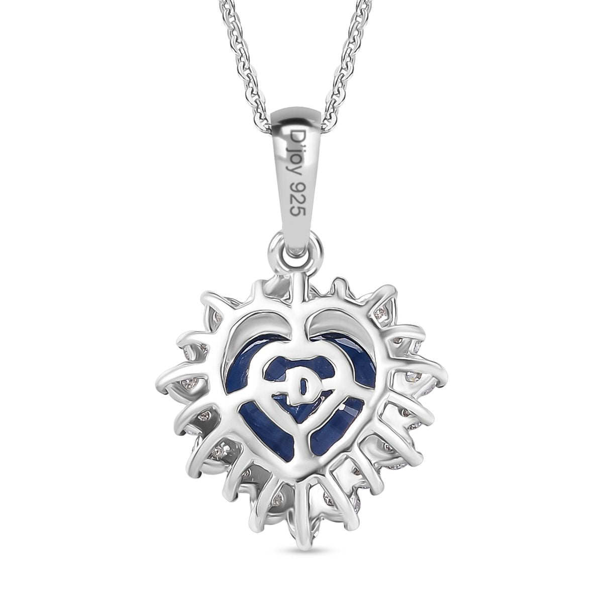 D'Joy AA Natürlicher Kaschmir-Kyanit, Moissanit Schmuckset ca. 50 cm 925 Silber rhodiniert ca. 5,04 ct.
