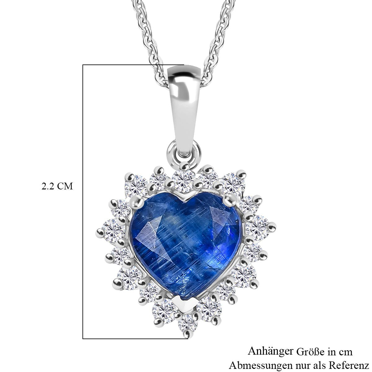 D'Joy AA Natürlicher Kaschmir-Kyanit, Moissanit Schmuckset ca. 50 cm 925 Silber rhodiniert ca. 5,04 ct.