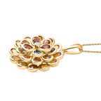 D'Joy AA Blauer Saphir, Mehrfarbig Saphir Schmuckset ca. 50 cm 925 Silber 750 Gelbgold Vermeil ca. 3.44 ct