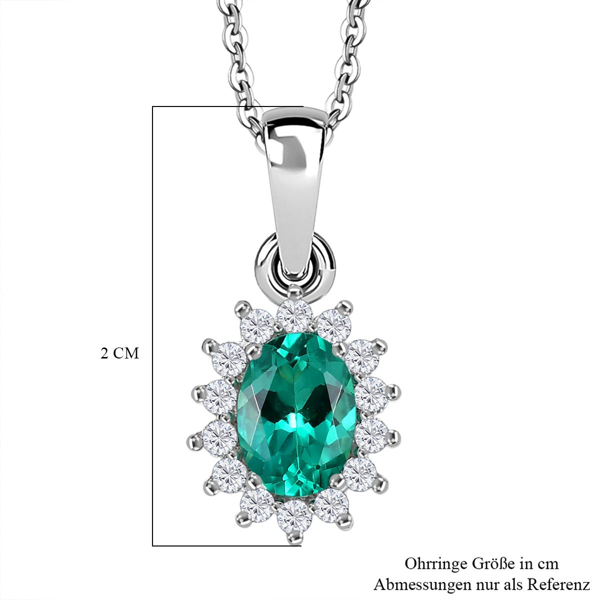 Luxuriant - AAA Lab Grown Kolumbianischer Smaragd, Moissanit Schmuckset ca. 50 cm 925 Silber rhodiniert ca. 0.90 ct