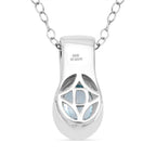 D'Joy AA Blauer Zirkon, Moissanit Schmuckset ca. 50 cm 925 Silber rhodiniert ca. 2,24 ct.