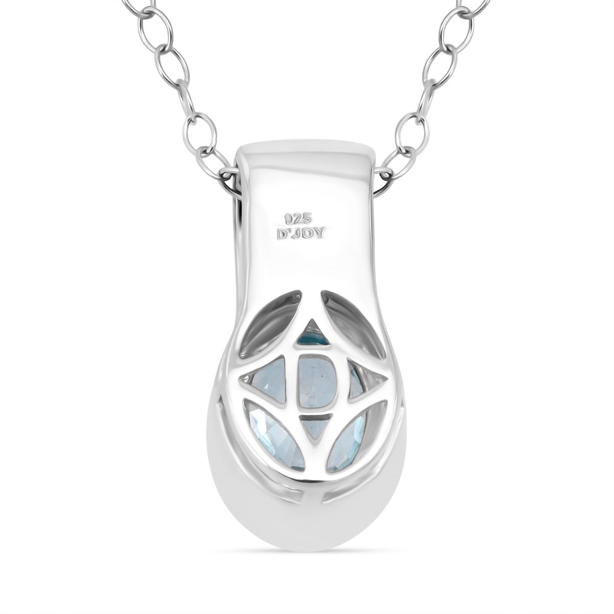 D'Joy AA Blauer Zirkon, Moissanit Schmuckset ca. 50 cm 925 Silber rhodiniert ca. 2,24 ct.