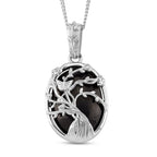 D'Joy Shungit Schmuckset ca. 45 cm 925 Silber rhodiniert ca. 7,11 ct.