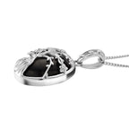 D'Joy Shungit Schmuckset ca. 45 cm 925 Silber rhodiniert ca. 7,11 ct.