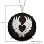 D'Joy Shungit Anhänger mit Kette, ca. 45 cm 925 Silber rhodiniert ca. 35,98 ct