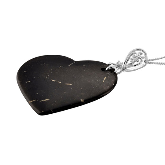 D'Joy Shungit, Weißer Zirkon Schmuckset ca. 45 cm 925 Silber rhodiniert ca. 66,10 ct.