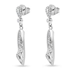 LUSTRO STELLA - Weißer Zirkonia Ohrringe und Anhänger, 925 Silber rhodiniert
