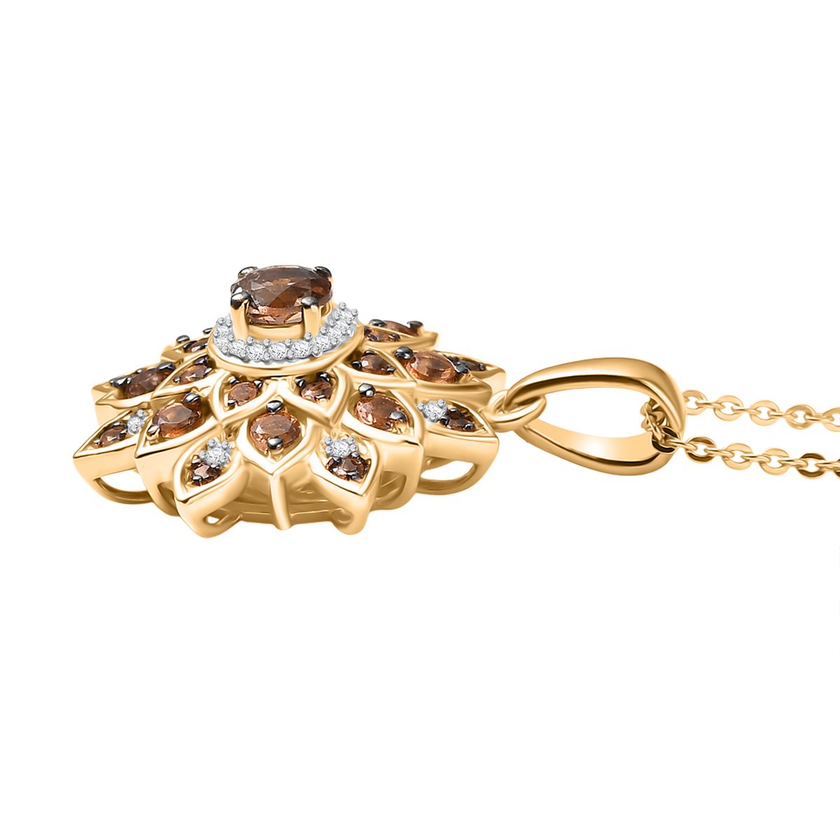 D'Joy AA Andalusit Schmuckset ca. 50 cm 925 Silber 750 Gelbgold Vermeil ca. 1,20 ct.