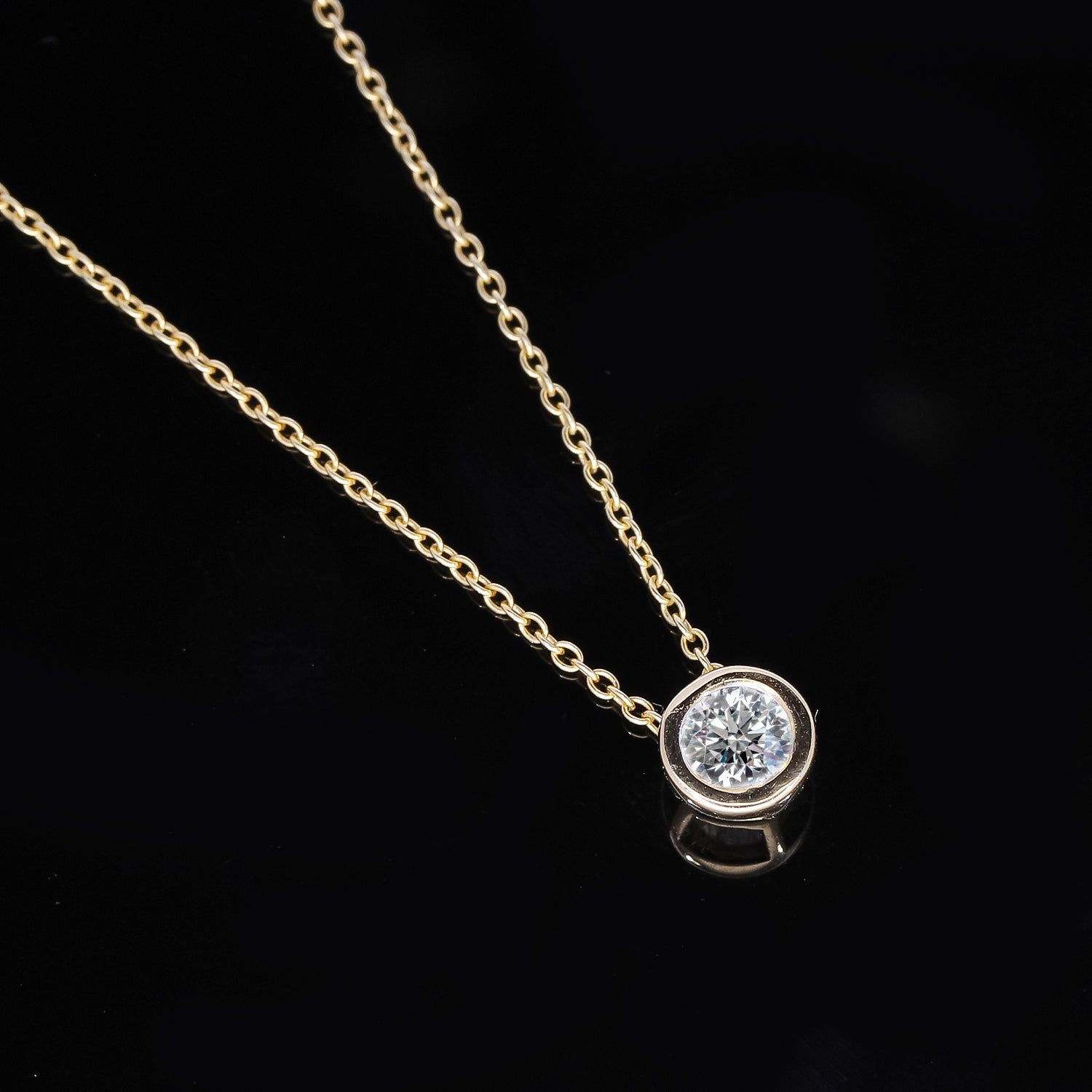 Luxuriant Diamond Trio: Labor Diamant Anhänger mit 50cm Kette Armband & Ohrringe 925 Silber Gelbgold Vermeil