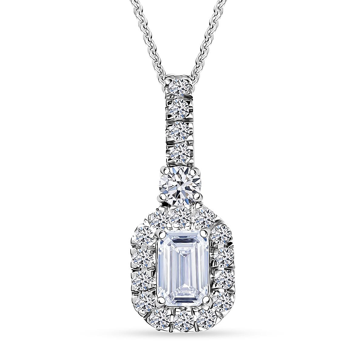 LUXURIANT DIAMOND - Lab Grown Diamant SI-GH Anhänger mit Kette, ca. 50 cm 925 Silber rhodiniert ca. 1.00 ct