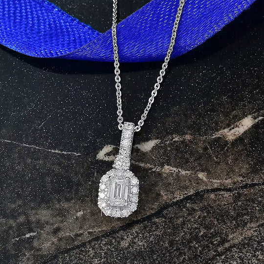 LUXURIANT DIAMOND - Lab Grown Diamant SI-GH Anhänger mit Kette, ca. 50 cm 925 Silber rhodiniert ca. 1.00 ct