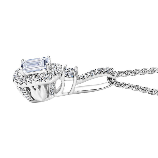 LUXURIANT DIAMOND - Lab Grown Diamant SI-GH Anhänger mit Kette, ca. 50 cm 925 Silber rhodiniert ca. 1.00 ct