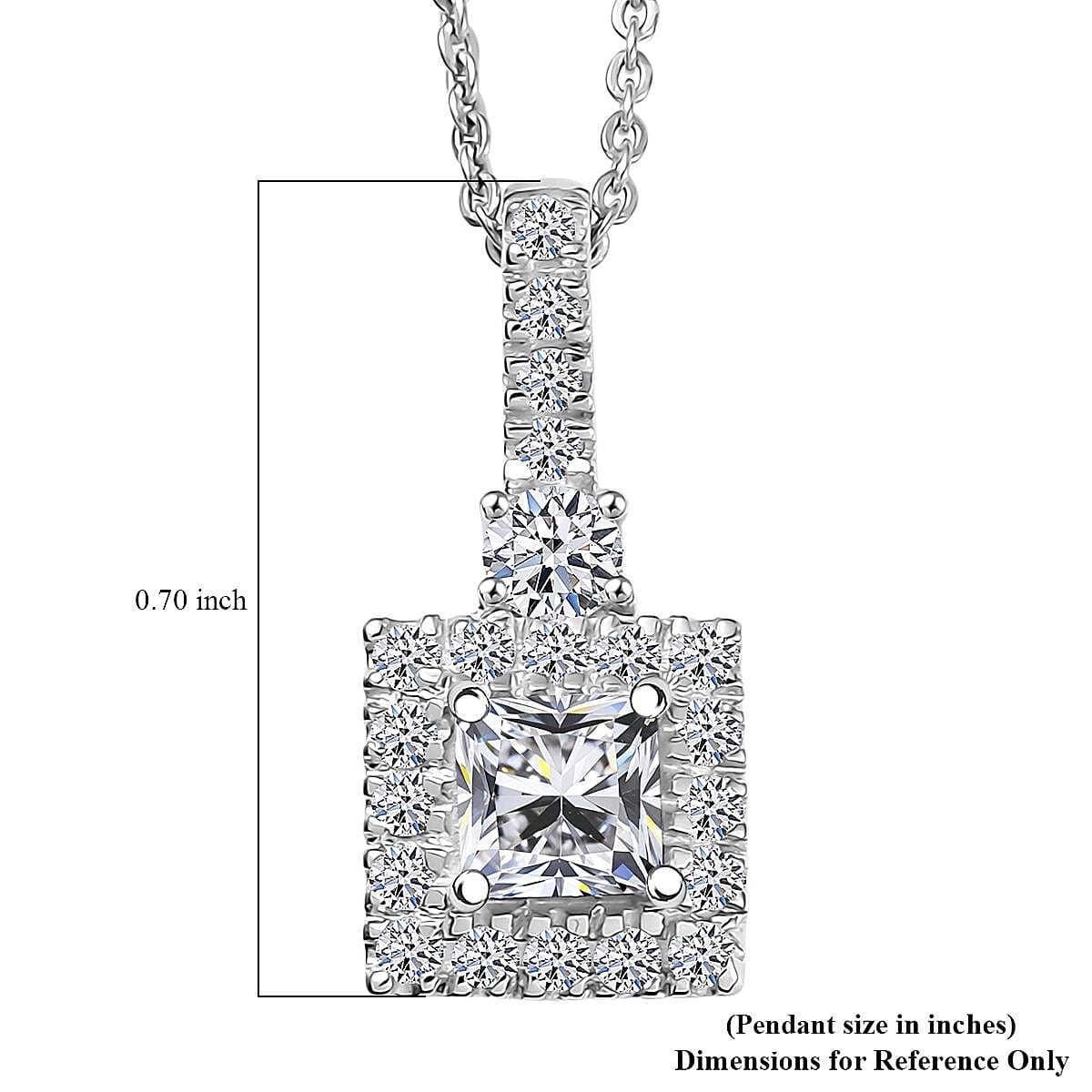 LUXURIANT DIAMOND - Lab Grown Diamant SI-GH Anhänger mit Kette, ca. 50 cm 925 Silber rhodiniert (7-8 Werktage Lieferzeit) ca. 1.00 ct