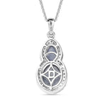 D'Joy Aurora Mondstein Anhänger mit Kette, ca. 50 cm 925 Silber rhodiniert ca. 4.22 ct