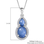 D'Joy Aurora Mondstein Anhänger mit Kette, ca. 50 cm 925 Silber rhodiniert ca. 4.22 ct