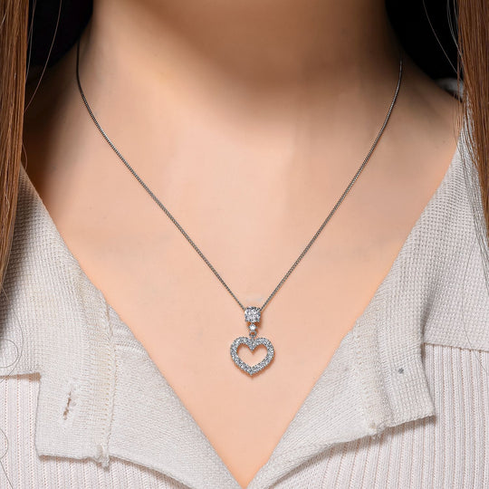 RADIANTA GRA zertifiziert Moissanit (D-VVS) Anhänger mit Kette ca. 45 cm 925 Silber rhodiniert ca. 1.05 ct