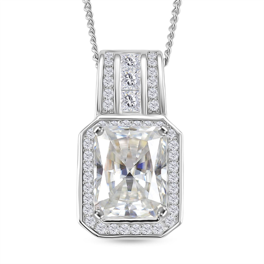 RADIANTA GRA zertifiziert Moissanit (D-VVS) Schmuckset ca. 45 cm 925 Silber rhodiniert ca. 2.82 ct