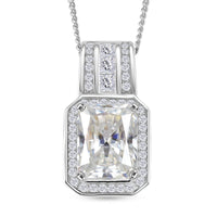 RADIANTA GRA zertifiziert Moissanit (D-VVS) Schmuckset ca. 45 cm 925 Silber rhodiniert ca. 2.82 ct