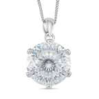 RADIANTA GRA zertifiziert 120 Facetten Moissanit (D-VVS) Schmuckset ca. 45 cm 925 Silber rhodiniert ca. 11.10 ct
