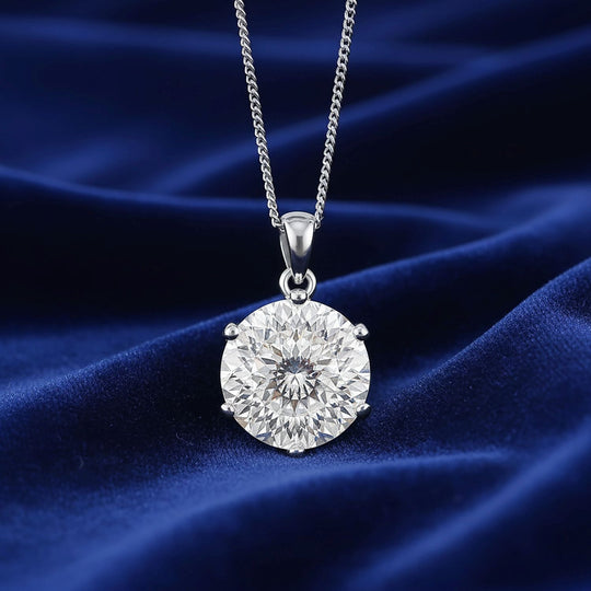 RADIANTA GRA zertifiziert 120 Facetten Moissanit (D-VVS) Schmuckset ca. 45 cm 925 Silber rhodiniert ca. 11.10 ct