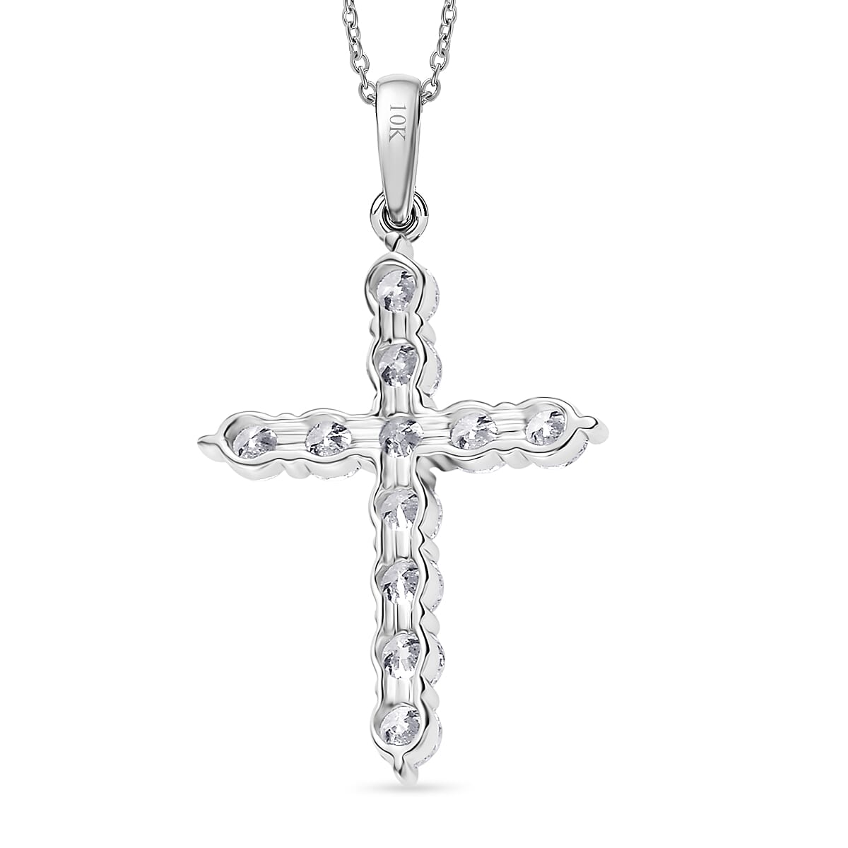 LUXORO Lab Grown Diamant SI-GH 417 Weißgold Anhänger mit 50cm Edelstahl-Kette - 0,50 ct.