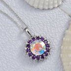 D'Joy Merkur mystischer Topas, Afrikanischer Amethyst Schmuckset ca. 45 cm 925 Silber rhodiniert ca. 5.89 ct