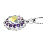 D'Joy Merkur mystischer Topas, Afrikanischer Amethyst Schmuckset ca. 45 cm 925 Silber rhodiniert ca. 5.89 ct