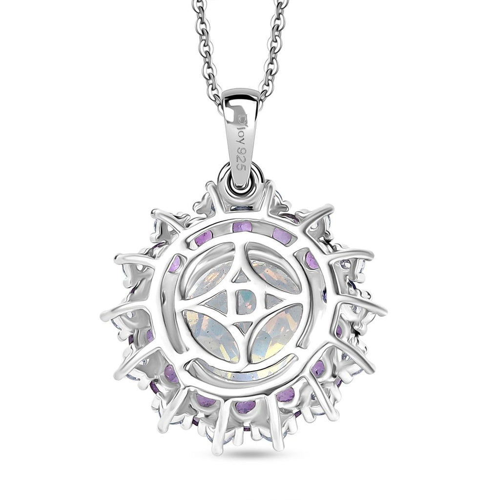 D'Joy Merkur mystischer Topas, Afrikanischer Amethyst Schmuckset ca. 45 cm 925 Silber rhodiniert ca. 5.89 ct