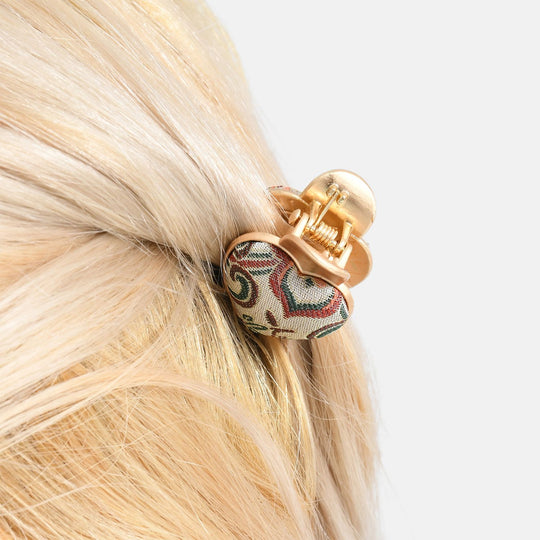 La Marey - Song Brokat Seiden-Haarspangen und Ohrringe, Beige