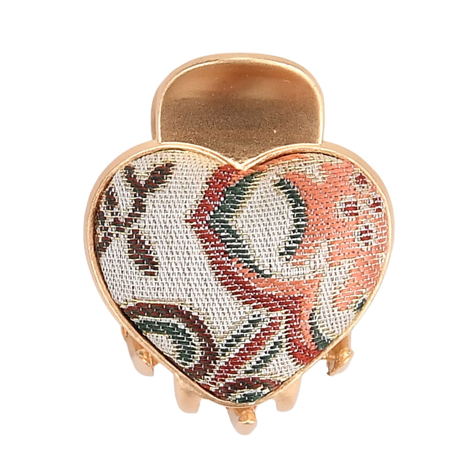 La Marey - Song Brokat Seiden-Haarspangen und Ohrringe, Beige