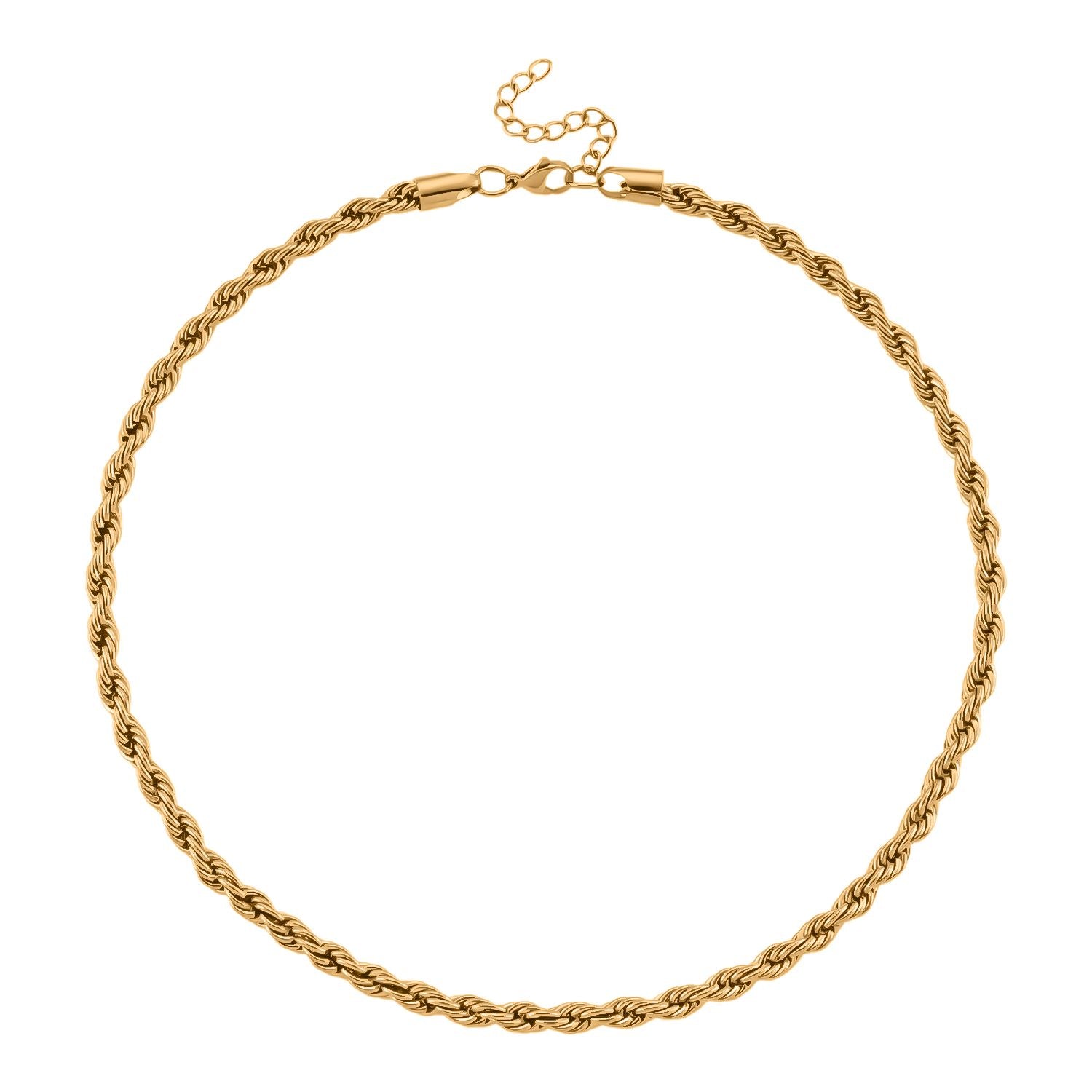 2er Set Halskette, ca. 50 cm mit 5 cm extender, Reiner Edelstahl, Goldfarben