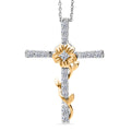LUXURIANT SI-GH Labor Diamant zweifarbiger Anhänger mit 50cm Kette - 0,51 ct.
