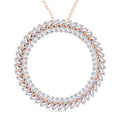 LUXURIANT SGL zertifizierter VS-EF Labor Diamant Anhänger mit 50cm Kette, 925 Silber 750 Roségold Vermeil - 1 ct.