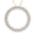 LUXURIANT SGL zertifizierter VS-EF Labor Diamant Anhänger mit 50cm Kette, 925 Silber 750 Gelbgold Vermeil - 1 ct.