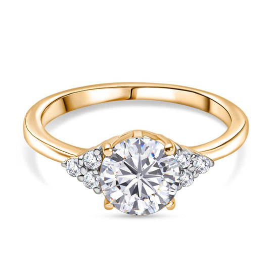2er Set - D'Joy Moissanit Ring und Anhänger, 925 Silber 750 Gelb vergoldet (Größe 20.00), ca. 2.68 ct
