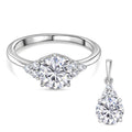 D'Joy Moissanit Schmuckset. 925 Silber platiniert - 2,69 ct.