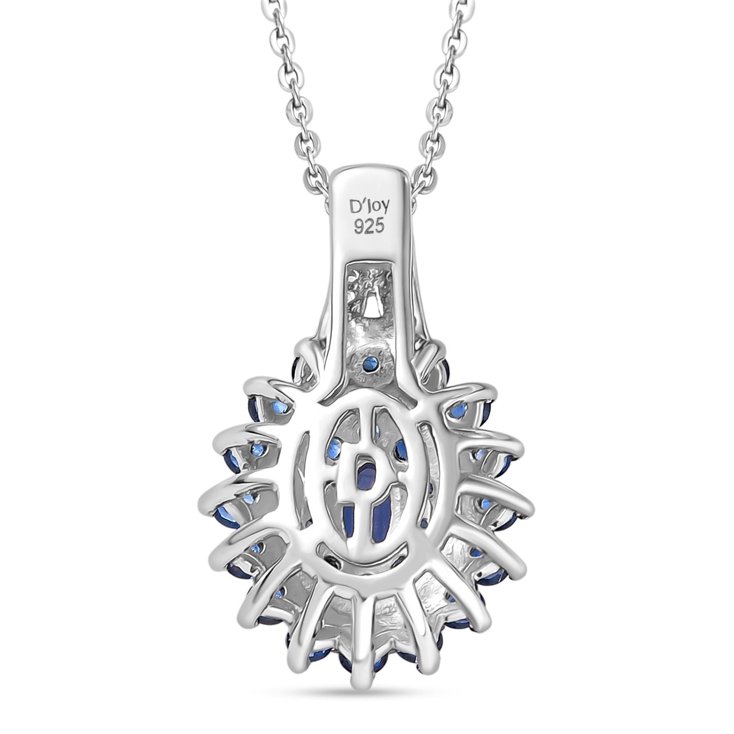 D'Joy AA Ceylon-Saphir Schmuckset ca. 50 cm 925 Silber rhodiniert ca. 1.13 ct