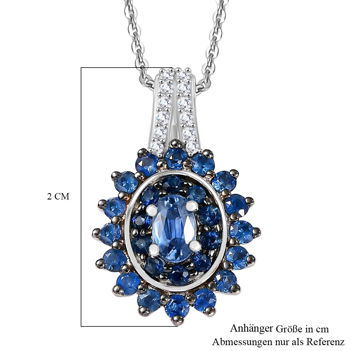 D'Joy AA Ceylon-Saphir Schmuckset ca. 50 cm 925 Silber rhodiniert ca. 1.13 ct