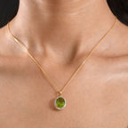 DAS GRößTE PERIDOT ANGEBOT DES JAHRES - D'Joy AAA Peridot, Weißer Diamant Schmuckset ca. 50 cm 925 Silber 750 Gelbgold Vermeil ca. 5.41 ct