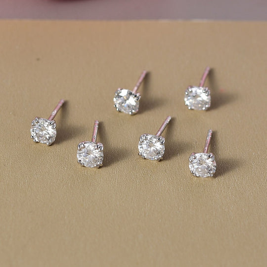 3er Set- D'Joy Moissanit Ohrringe, 925 Silber platiniert ca. 2.58 ct